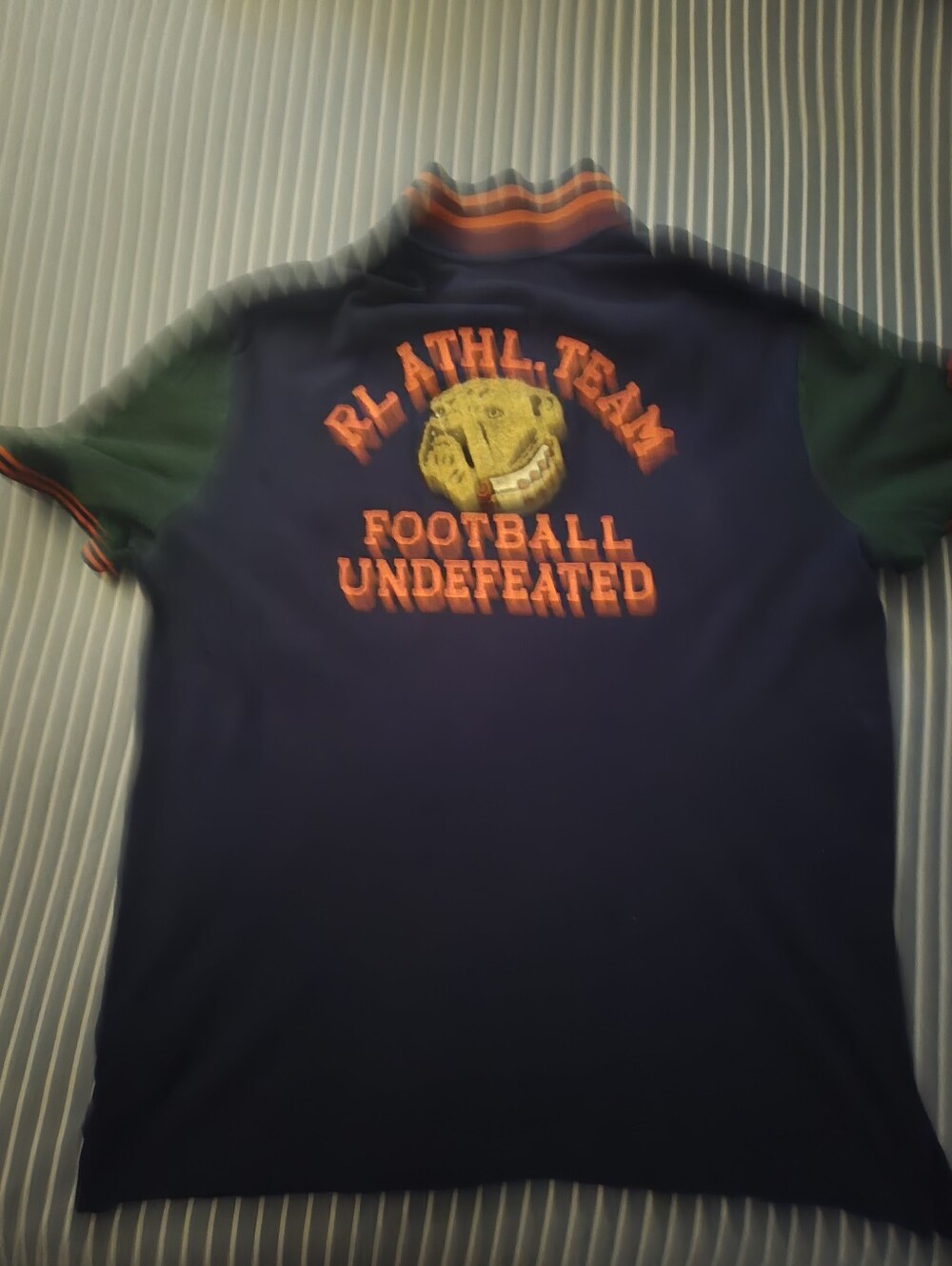 Polo by Ralph Lauren Navy & Green Varsity Patch Polo Shirt - Picture 4 of 7